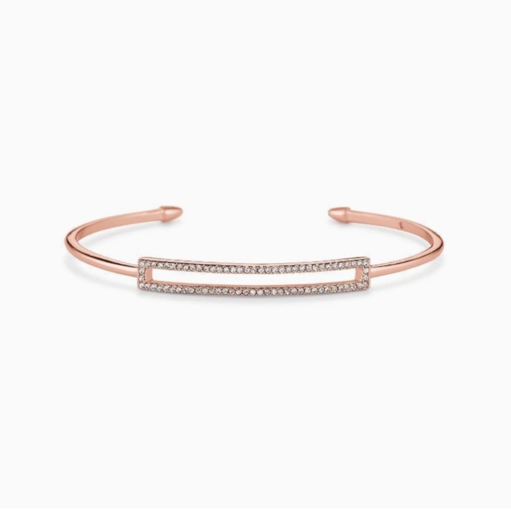 Stella and Dot Pave Rectangle Cuff-Rose Gold